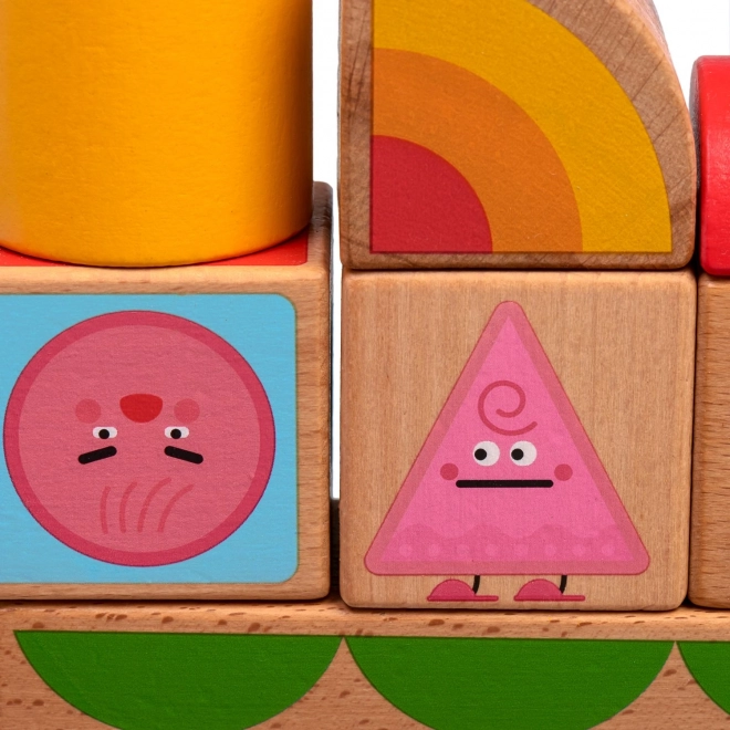 Gekleurde houten stukjes met emoties