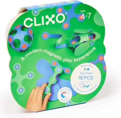 Magnetische puzzel Clixo Itsy, groen/blauw