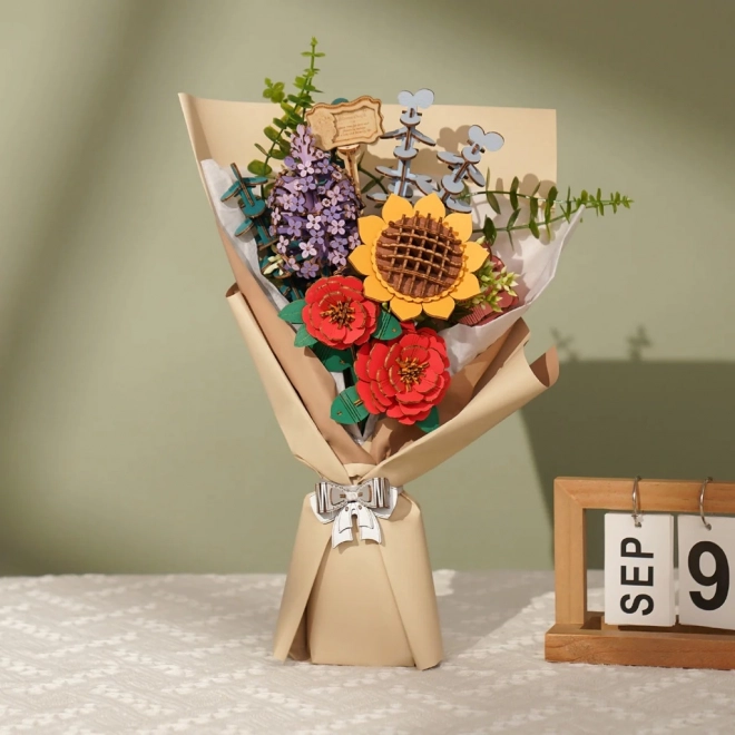 Houten 3D puzzel bloemboeket Rowood