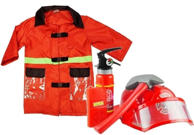 Kinderen brandweerkostuum met helm en accessoires