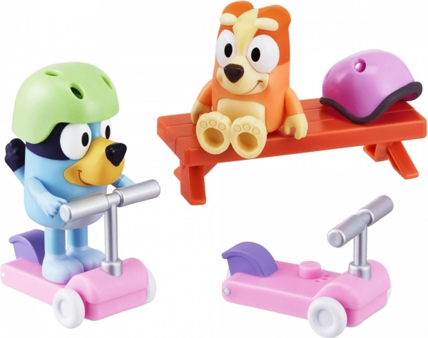 Beweegbare figuurtjes van Bluey en Bingo