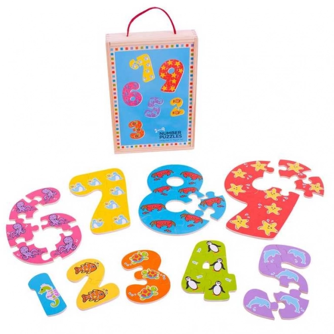 Bigjigs Toys Houten puzzel cijfers 1-9