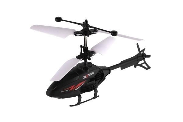 Kunststof helikopter 16cm reagerend op handbeweging met USB-oplaadkabel in doos 22x15x5cm