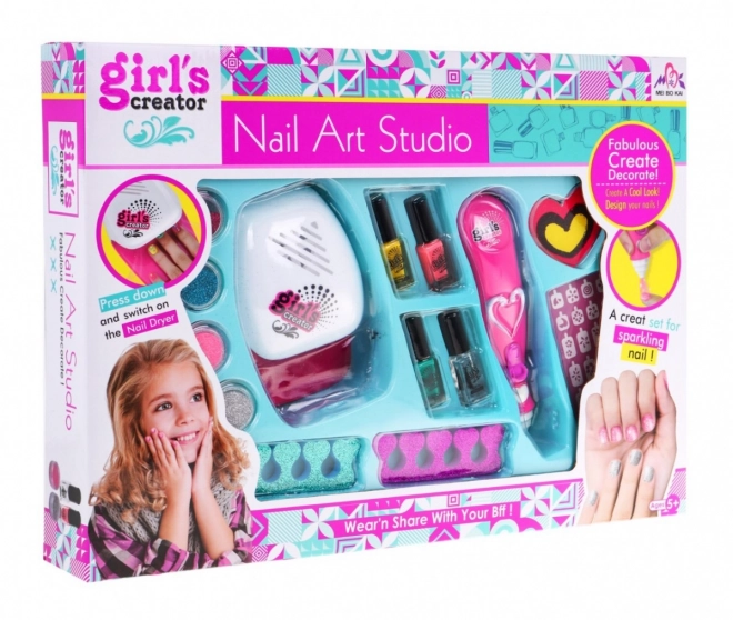 Nagelset voor kinderen vanaf 5 jaar Glansmachine + föhn + accessoires