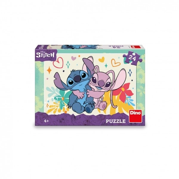 Dino puzzel Stitch en Angel 24 stukjes