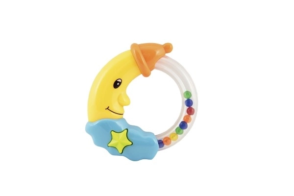 Rammelaar maan plastic 11cm op kaart 0+