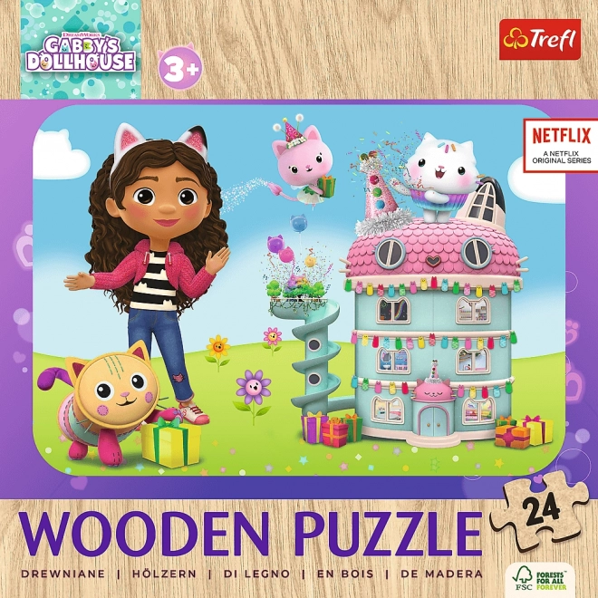 Houten puzzel Vrolijke Gabby en vrienden 24 stukjes