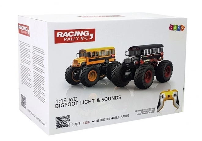 Race monster voertuig zwarte bus