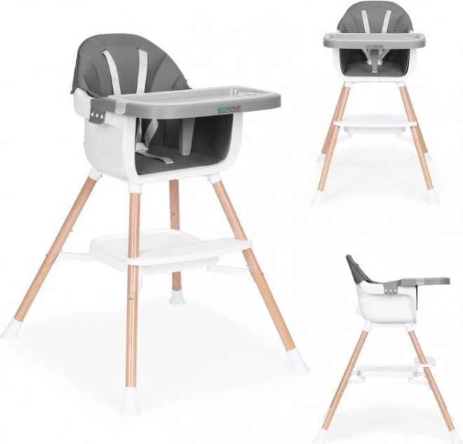 Kinder eetstoel 2in1 grijs ECOTOYS