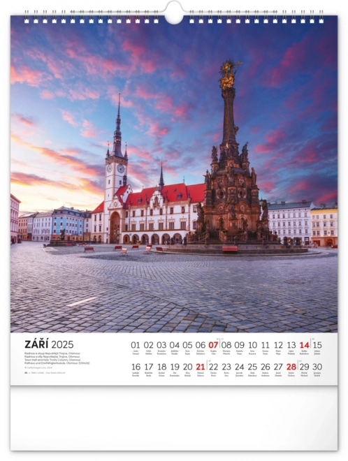 NOTIQUE Muurkalender Tsjechië 2025, 30 x 34 cm