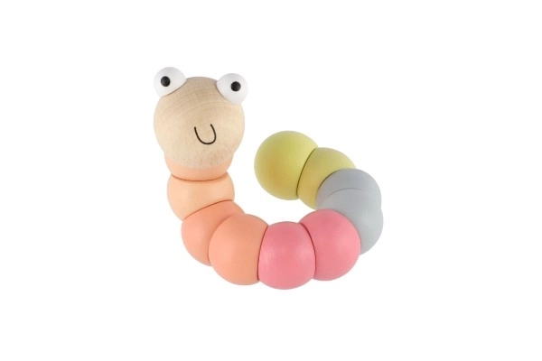 Scharnierende houten rups 16 cm