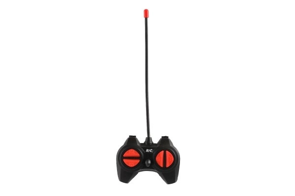 RC Auto terrein 14cm kunststof 27MHz op batterijen met licht in doos 20x11x10cm