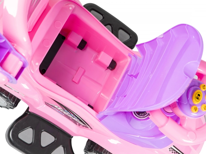 ECOTOYS Loopwagen met geluiden en stuurstang Auto roze