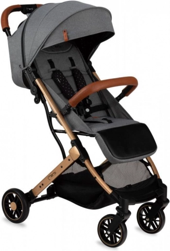 Sportkinderwagen MoMi ESTELLE grijs met gouden frame 2022