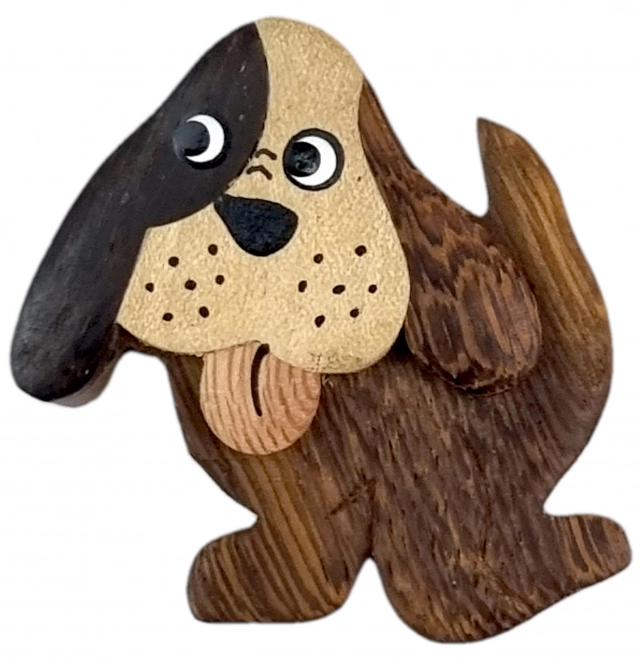 Grote houten magneet Hond