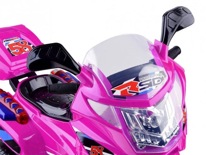 Kinder sportmotorfiets met kleurrijke LED verlichting – Roze
