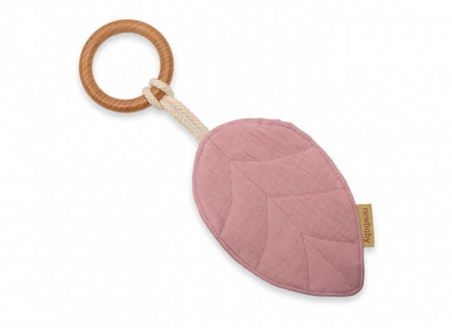 Bijtring Nieuwe Baby Leaf roze