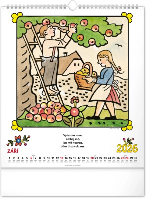 Muurkalender Josef Lada - Rijmpjes 2026