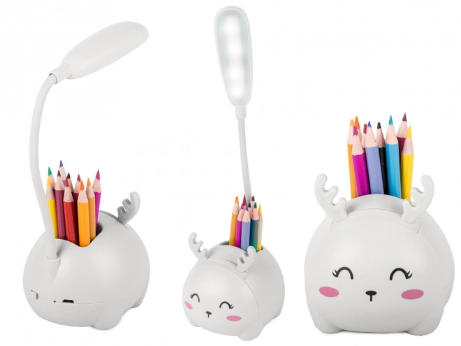 Kinder nachtlampje usb organizer telefoonstandaard voor lezen wetenschap – wit