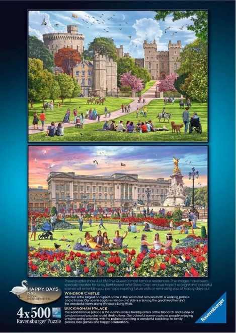 Ravensburger puzzel Koninklijke residenties Verenigd Koninkrijk 4x500 stukjes