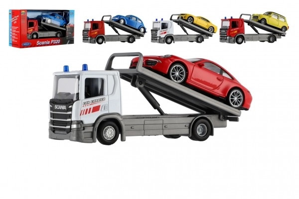 Welly Scania P320 sleepwagen en auto