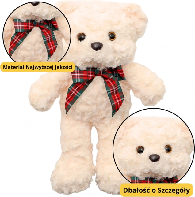 Pluchen Teddybeer met Strik Wit 30 cm