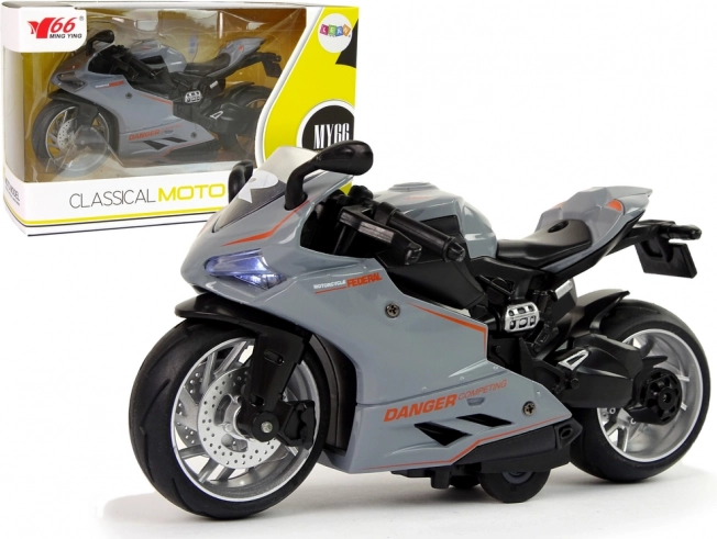Sportmotor Model 1:12 met Pull-back Aandrijving, Geluid en Licht