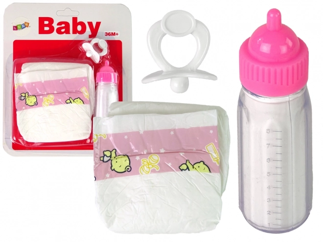 Set accessoires voor poppen Fopspeen Fles Luiers