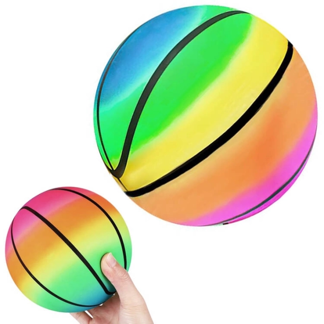 Rubberen regenboogbal voor kinderen 23 cm
