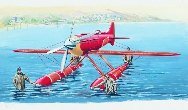 Model Macchi Castoldi M.C.72 1:48 17,5x19cm in doos 31x13,5x3,5cm