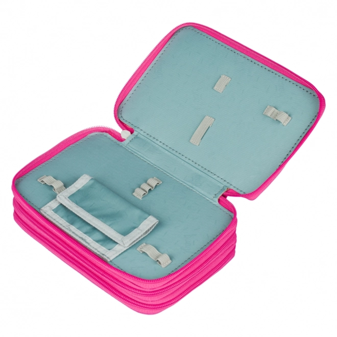 BAAGL School etui driedelig Flamingo's