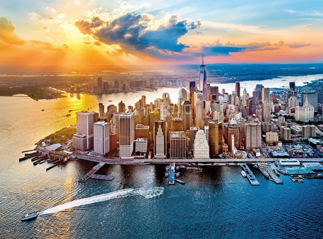 Zonsondergang boven New York