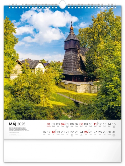 NOTIQUE Muurkalender Prachtig Slowakije 2025, 30 x 34 cm