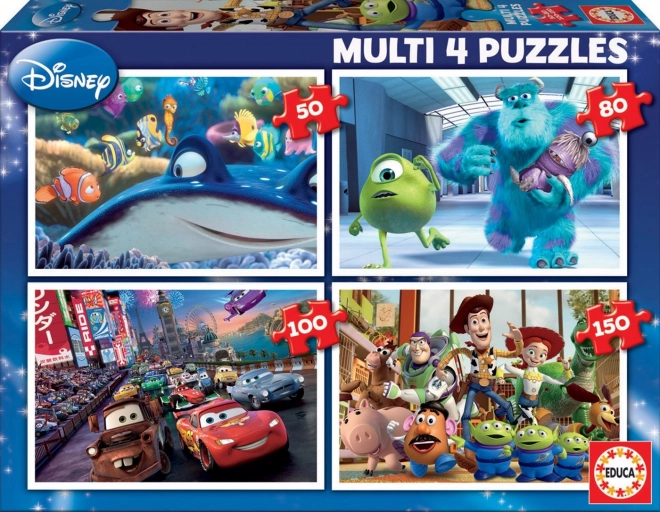 EDUCA Puzzel Disney Pixar Mix 4v1 (50,80,100,150 stukjes)