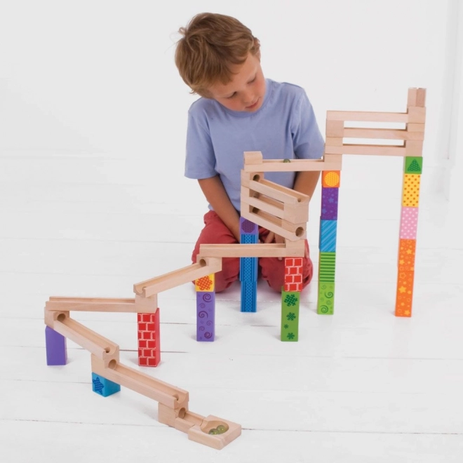Bigjigs Speelgoed Houten Knikkerbaan Gekleurd