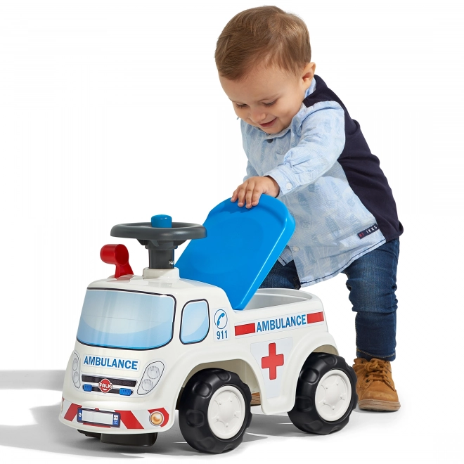FALK Loopfiets Ambulance met opklapbaar zadel en toeter op het stuur