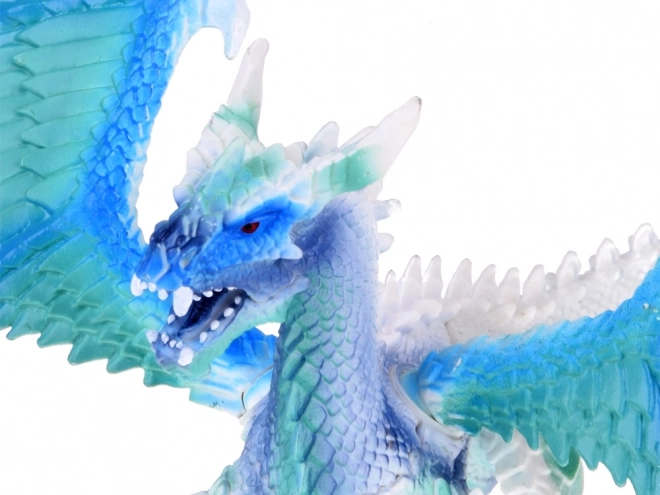 Blauw-witte ijsdraak met beweegbare vleugels