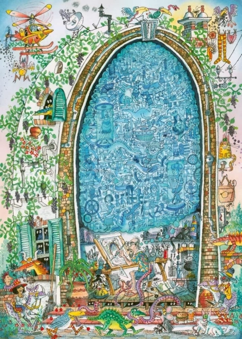Puzzel 1000 stukjes – de gekke geest van de kunstenaar, Paul Korky (puzzel + poster)