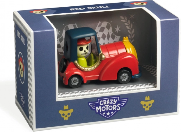 DJECO Crazy Motors autootje Rood Schedel