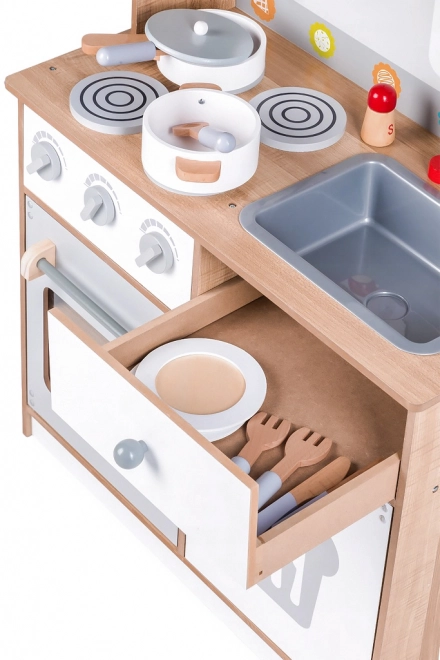 Houten kinderkeuken met accessoires Ecotoys