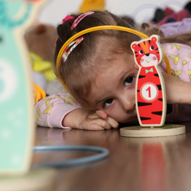 Houten behendigheidsspel Tooky Toy - gooi naar doel dieren