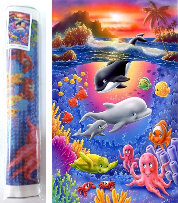 Diamantschilderen Onderwaterwereld 80 × 40 cm