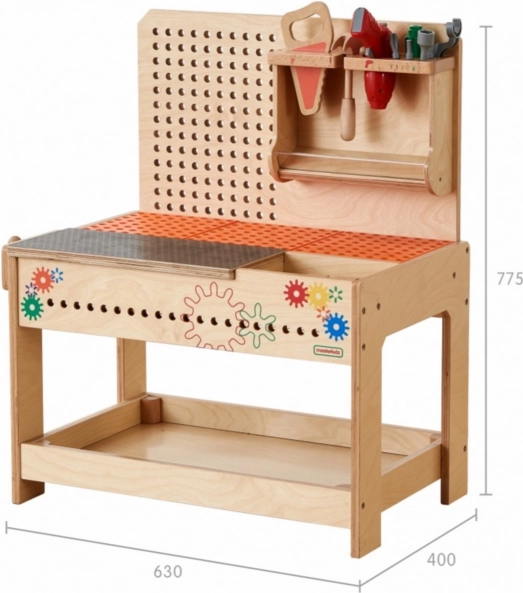 Houten bouwpakket STEM werkplaats met gereedschappen en accessoires