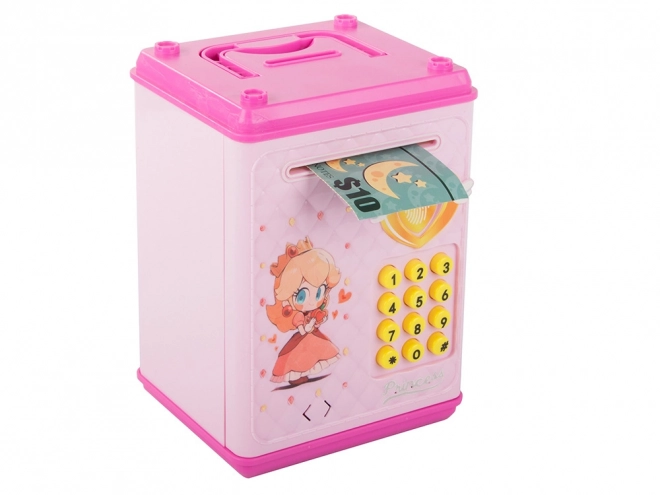 Kinderkluis met pincode voor munten en bankbiljetten - roze