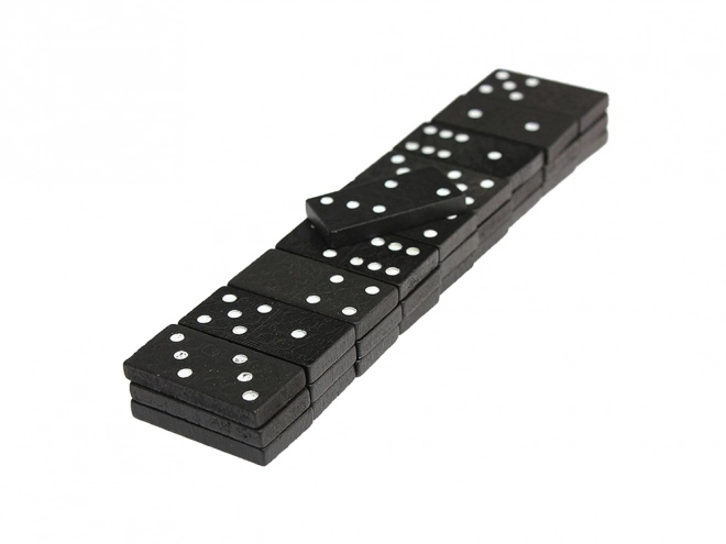 Houten domino in een doos