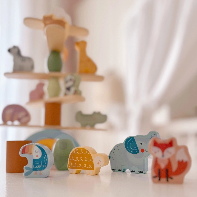Woopie groen balancerend houten dieren spel