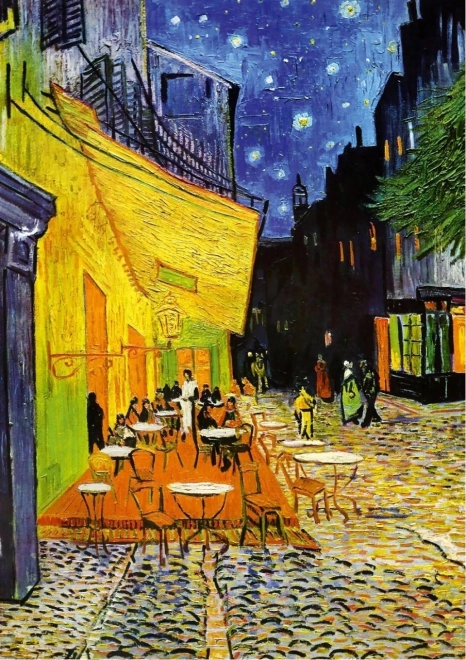 Puzzel museum: Terras van het café in de nacht 1000 stukjes