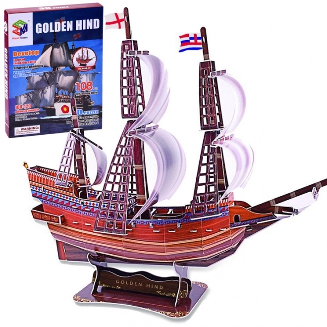 3D-puzzel schip Golden Hind