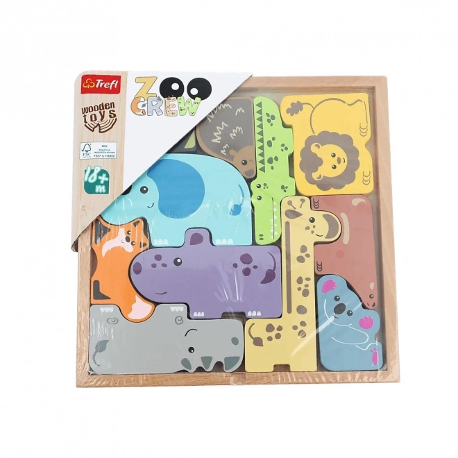 Houten puzzel Zoo crew dieren