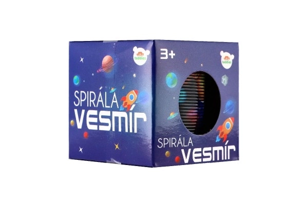 Spiraal/veer ruimte plastic diameter 6,5cm 2 kleuren in doosje 7x7x7cm